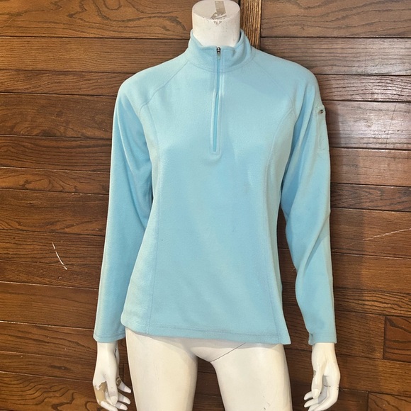 L.L. Bean Tops - L.L. Bean Blue Fitted Quarter-Zip Sweatshirt
